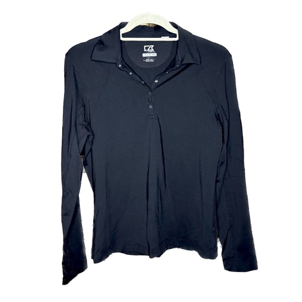 Cutter & Buck Golf Shirt Women’s Long Sleeve Sports Gym Quarter Zip Button